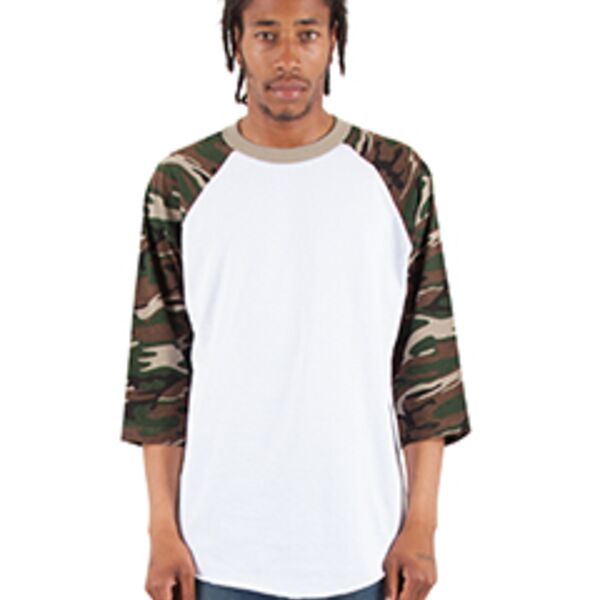 Shaka Wear Adult 6 oz., 3/4-Sleeve Camo Raglan T-Shirt SHRAGCM Adult 6 oz., 3/4-Sleeve Camo Raglan T-Shirt Thumbnail