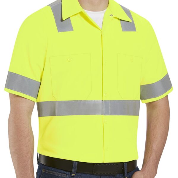 High Visibility Safety Short Sleeve Work Shirt Tall Sizes Thumbnail