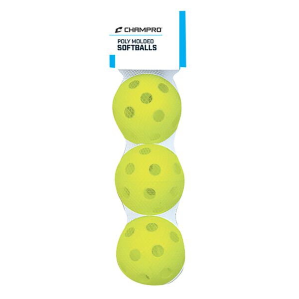3 Pack - Optic Yellow Poly Softballs Thumbnail